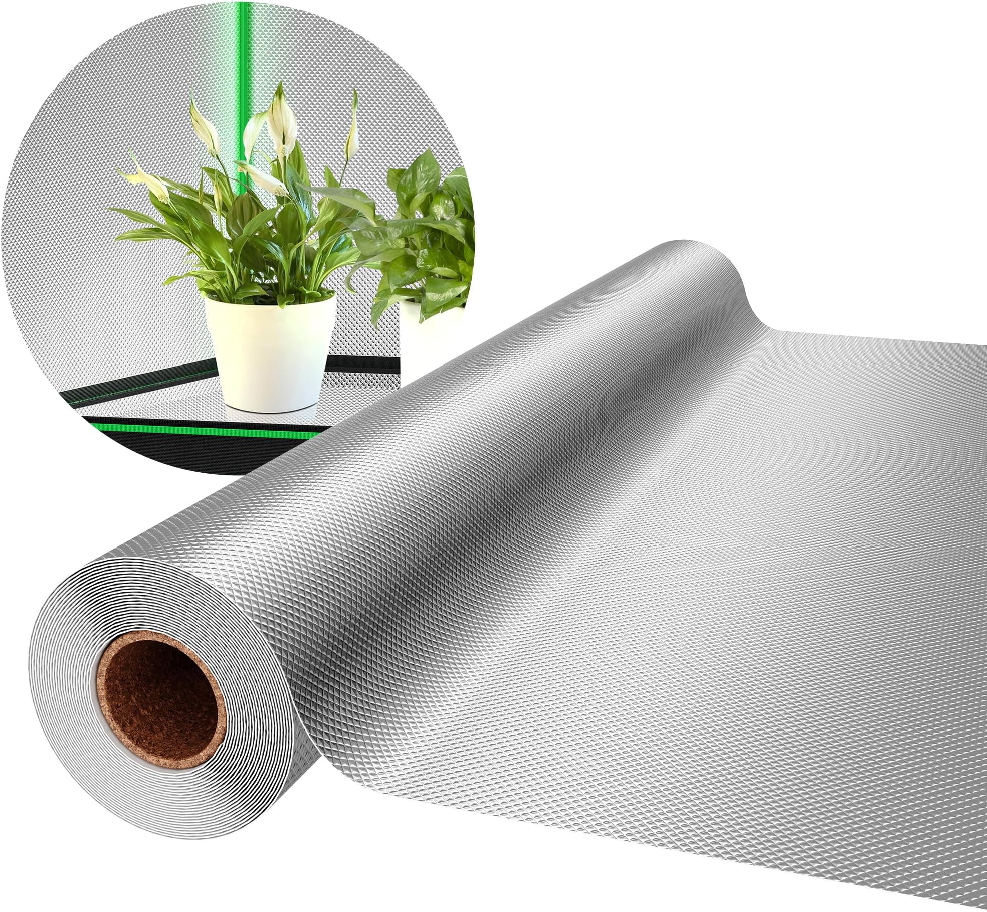 VIVOSUN 6 Mil Mylar Film Roll 4 FT X 25 FT Diamond Film Foil Roll Highly Reflective Grow Room (25 FT)