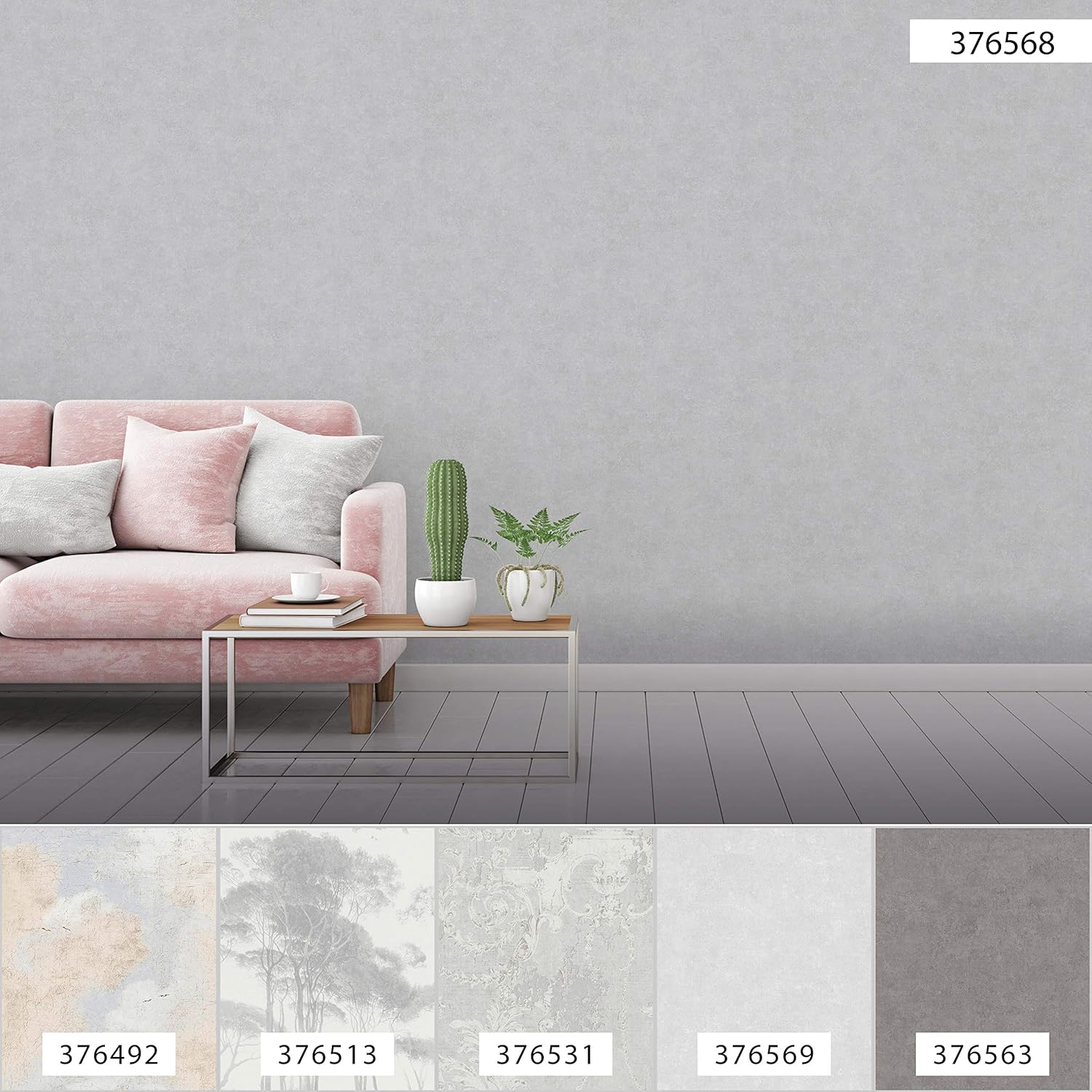 A.S Creation Advantage Ryu Light Grey Cement Texture Wallpaper, 20.9-in by 33-ft