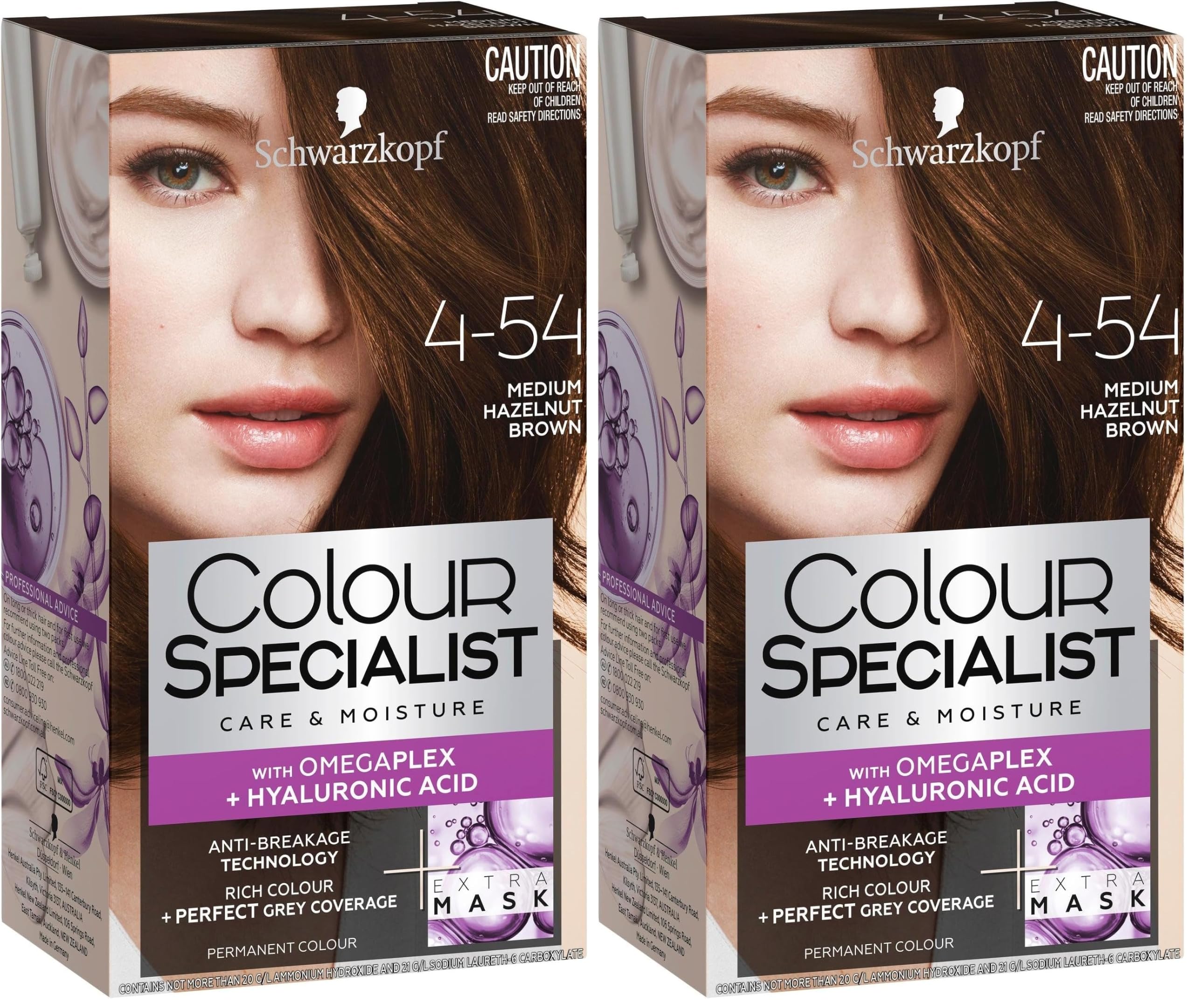 Schwarzkopf Colour Specialist At Home Permanent Hair Colour With Omegaplex Anti-Breakage Technology And Hyaluronic Acid With 2 After Repair Masks For Softer Hair, 4.54 Medium Hazelnut Brown 165ml-image-15