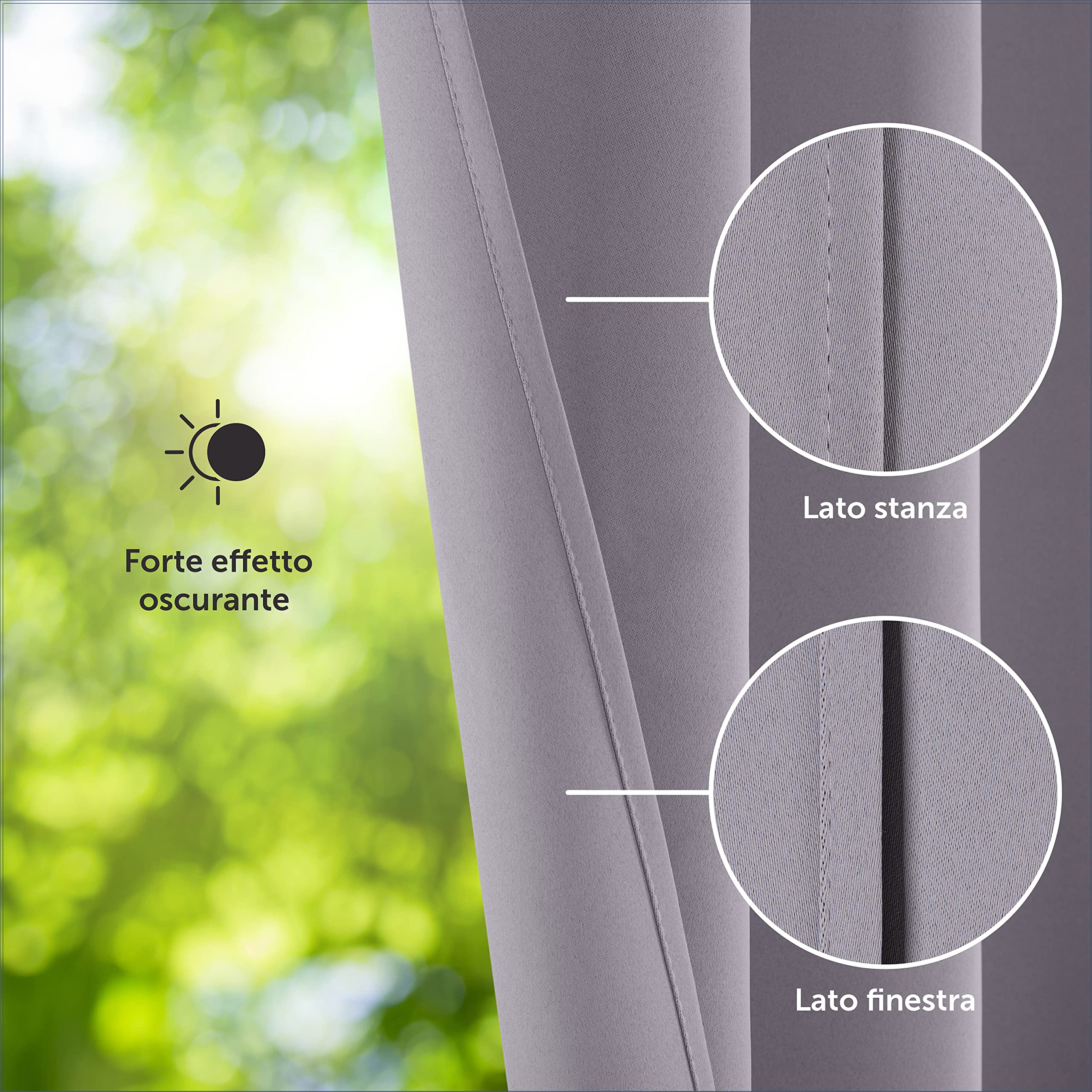 Blumtal Tende per Interni oscuranti 2 pz 225x140cm - Tende oscuranti per Interni con Occhielli - Tende Camera da Letto isolanti - Tende per Interni Tende Moderne - tendoni per Salotto - Tende Grigie