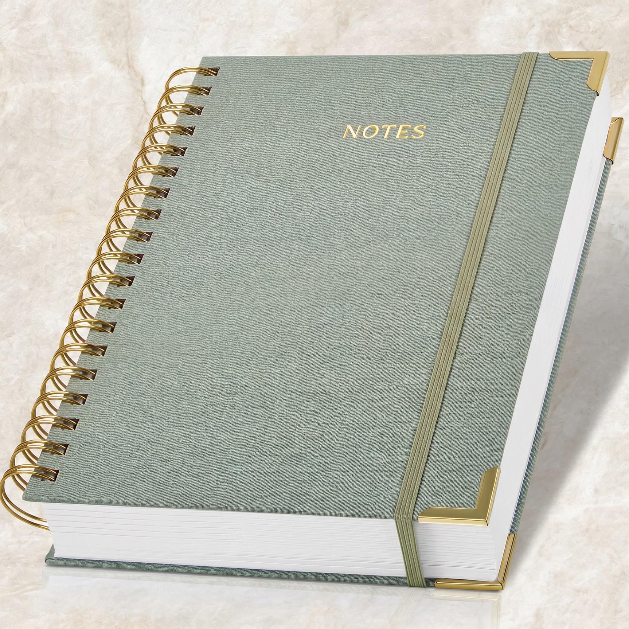 Taccuino estetico a spirale da donna, in formato B5, moderno, con copertina rigida in lino, con 300 pagine a righe, perfetto per scrivere e rimanere organizzati al lavoro o a scuola