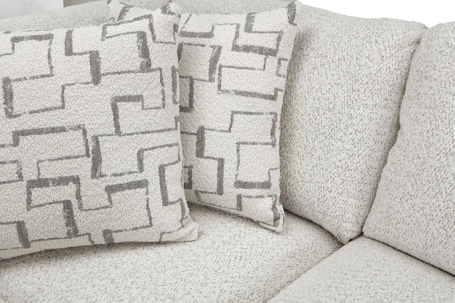 Modern L-Shaped Sectional Sofa with Removable Cushion Covers, High-Density Foam Seating, Durable Upholstery, Includes 6 Decorative Toss Pillows, Contemporary Living Room Furniture, 130" x 130" x 36"