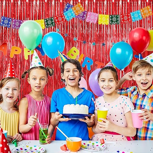 Miniatura 5 de BTSD-home Cortina de flecos de papel de aluminio, cortina de telón de fondo metálico para decoración de bodas, cumpleaños, baby shower, despedida de