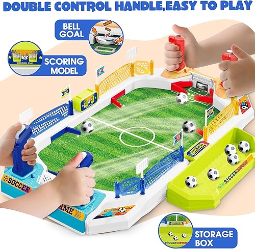 Miniatura 4 de Mini juego de mesa de fútbol para niños, regalos de cumpleaños de Navidad para niños de 3, 4, 5, 6, 7, 8 a 12 años, juguetes de mesa de fútbol,