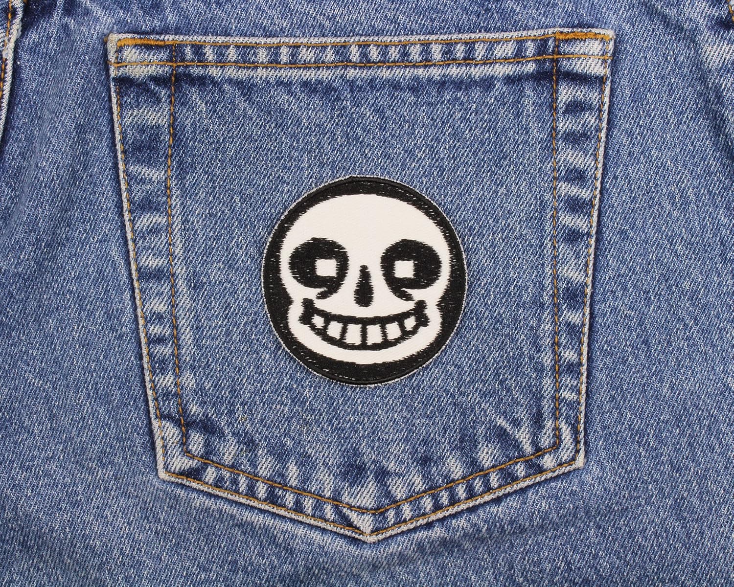 3 Iron-On Patch Pack Made in The USA: Sans Patch 2.5" Circle - Papyrus Badge 2.5" Circle - Don't Be Upsetti Have Some Spaghetti Badge 2" x 3"