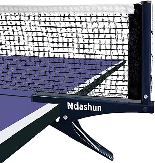 Ndashun Premium 72" Collapsible Ping Pong Net & Post Set - Spring Clamps, Tension Adjustable, Portable Table Tennis Kit (Navy)