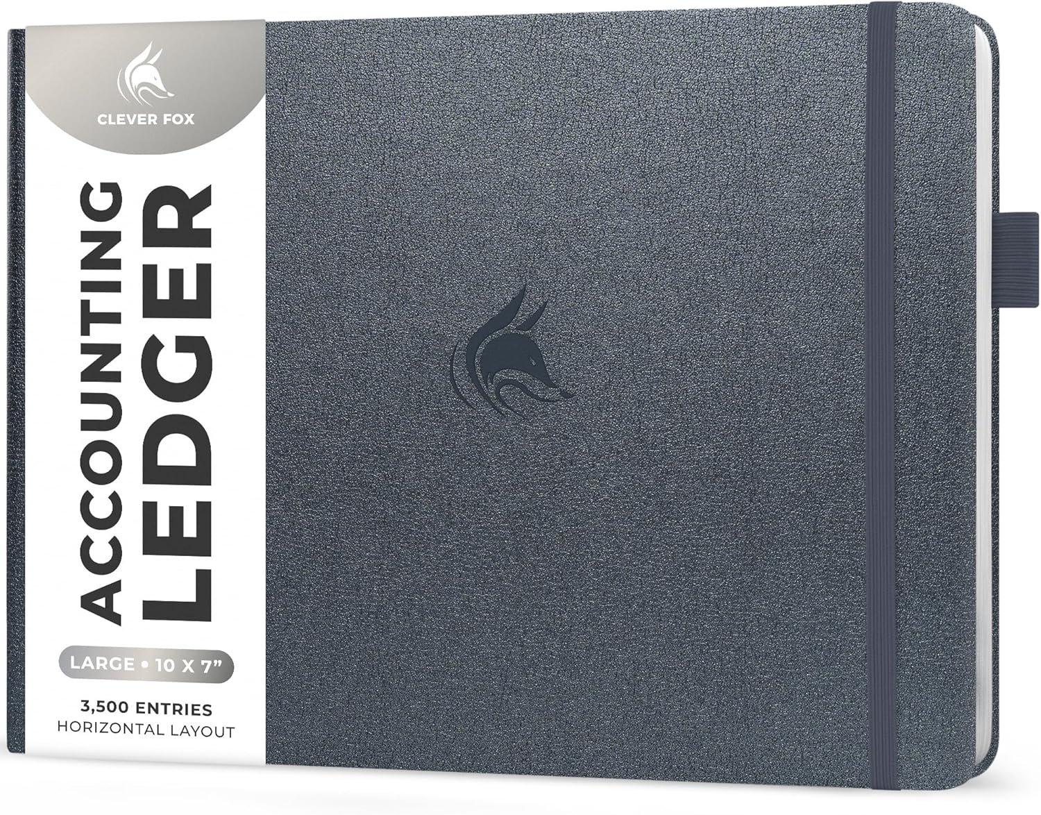Clever Fox Accounting Ledger Book Horizontal – Columnar Journal & Money Expense Log for Small Business & Personal Bookkeeping,10x7″ (Silver Black)