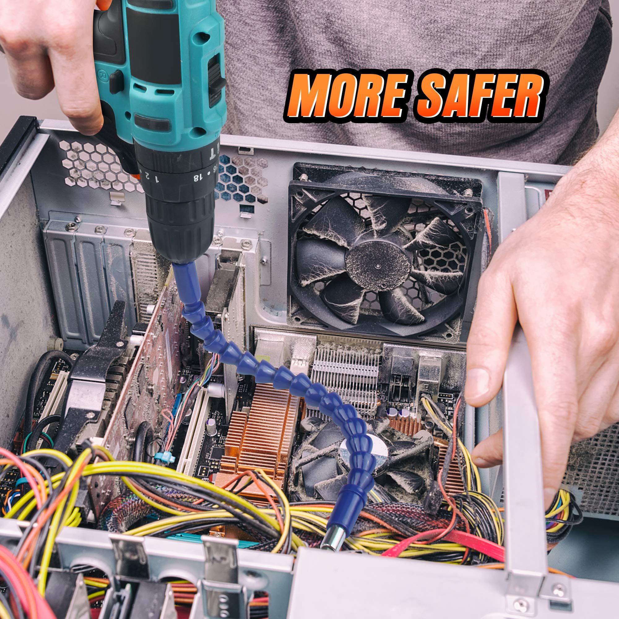 Tioheam Extension De Foret Flexible Longue - Rallonge De Foret à Métal | Extension Universelle De Foret à Tige Hexagonale Avec Arbre Flexible De 11.8