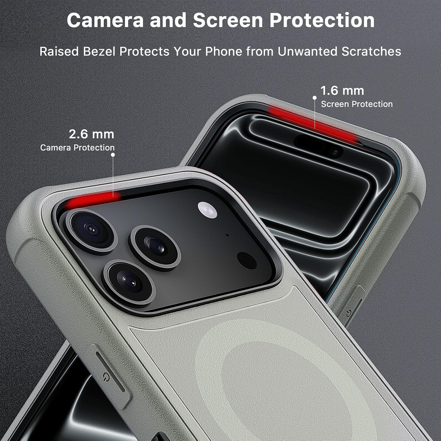 M MYBAT PRO for iPhone 17 Pro Case with Belt Clip Holster,[Compatible with Magsafe] w/Screen Protector,Anti-Drop,Shockproof,w 360°Rotating Kickstand,Heavy Duty Protection (Natural Titanium) - Image 6