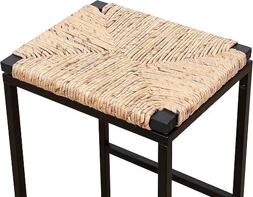 Miniatura 6 de Juego de 2 taburetes de bar, taburetes de bar de altura de mostrador de cocina, taburetes de isla de cocina con respaldo, patas de metal modernas