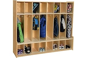 Contender 8 Section Coat Locker With Bench And Cubby Storage