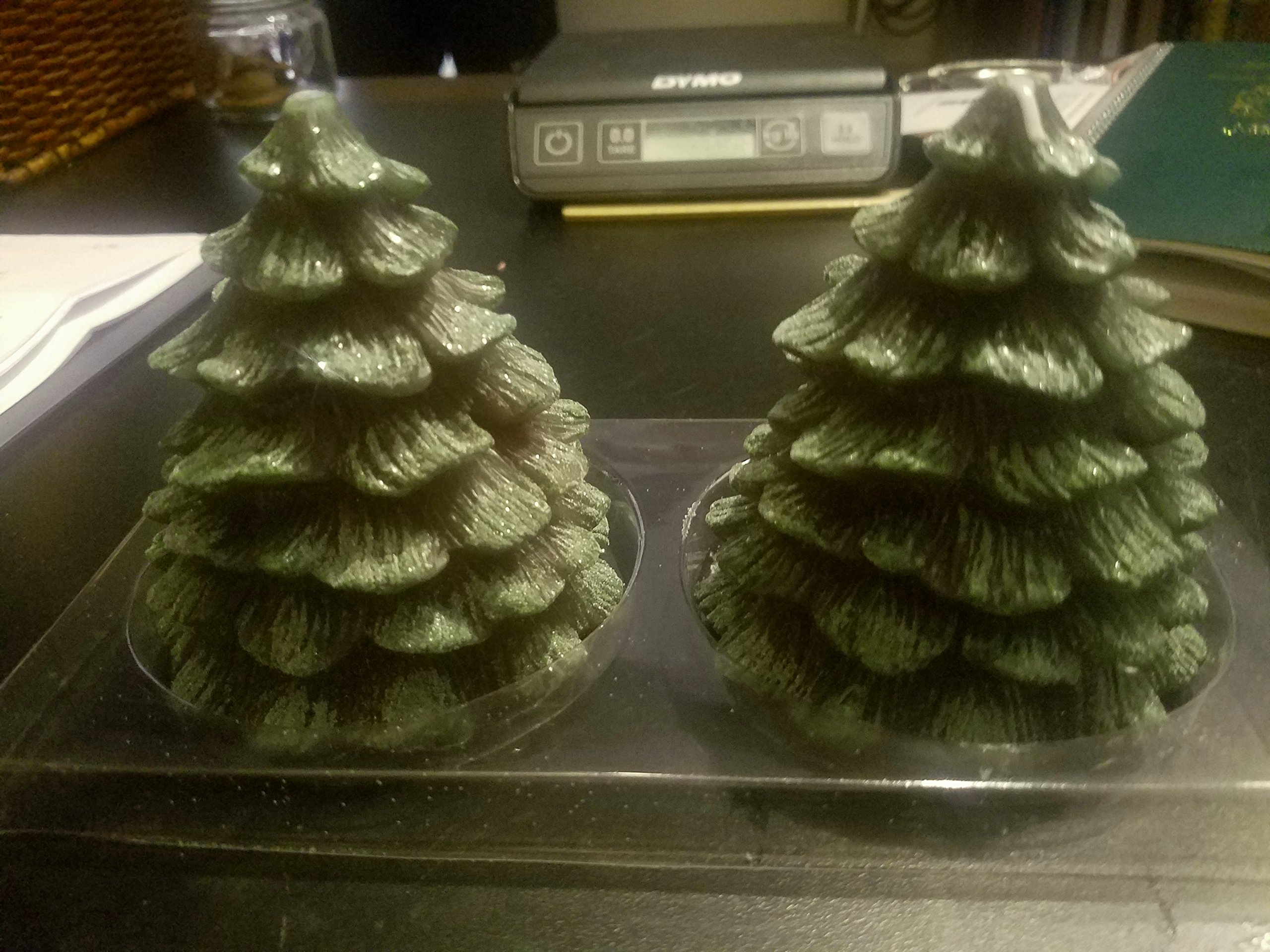 Set of Two Lightly Scented Christmas Tree Candles 4