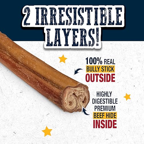 Miniatura 3 de Cadet Bully Hide Sticks para perros pequeños, pizza de carne de res totalmente natural, ingredientes limitados de larga duración masticables para