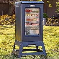 EASTOAK Ridgewood Pro 30" Electric Smoker with Meat Probe, Elevated Stand, Side Chip Loader & 725 Sq In Space - Night Blue