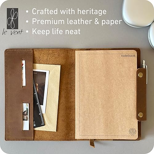 Miniatura 2 de Albero A5 Genuine Leather Journal Refillable – 5x8 Notebook Cover – 360 Lined Pages (100gsm) – Writing Diary Organizer - Vintage Brown Handmade Note