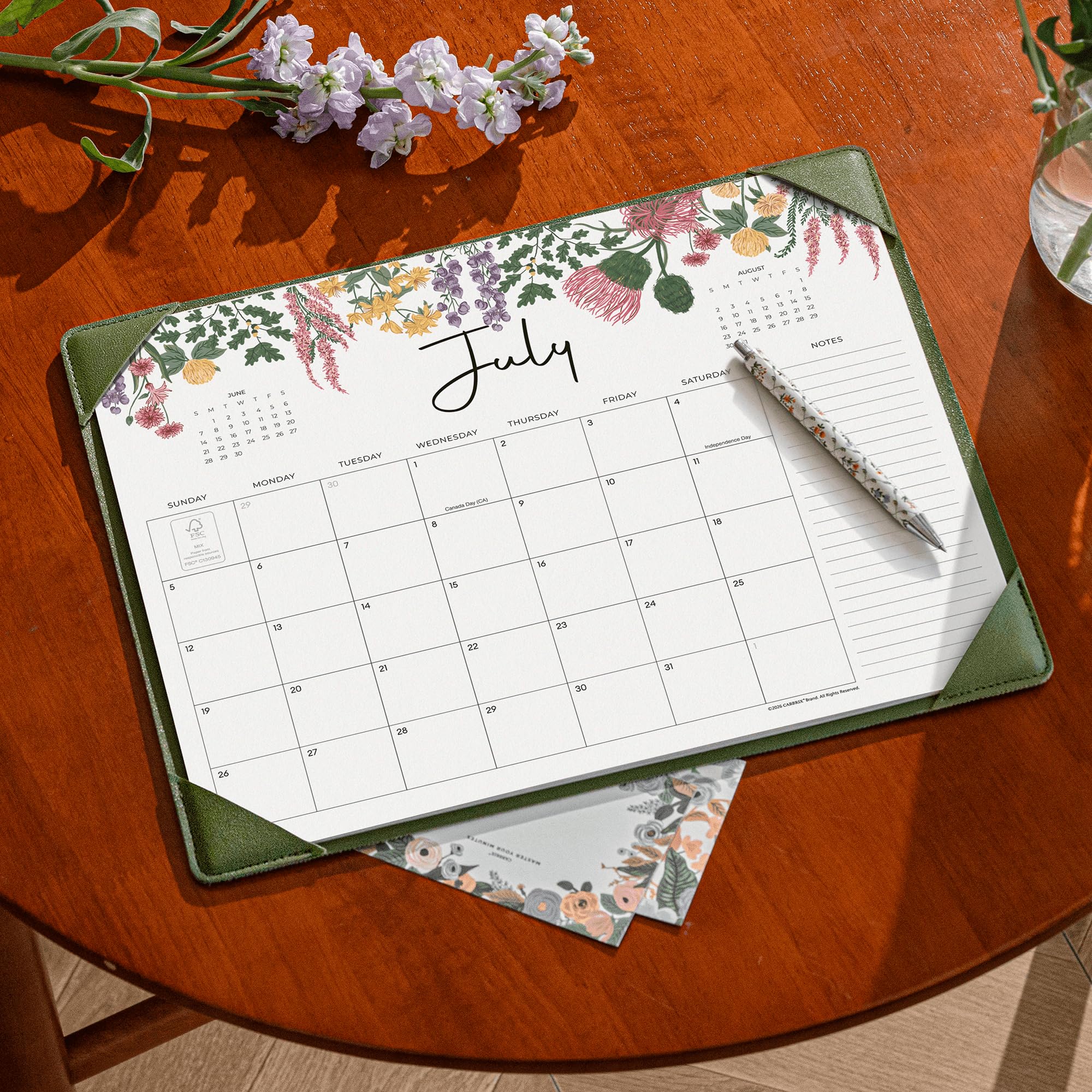 Cabbrix Schreibtischkalender 2025-2026 mit Schreibtischunterlage, Schreibtischunterlage Kalender 38,1 x 30,5 cm von Januar 2026 bis Juni 2027, 2026 Tischkalender für Home Office und Schule, Einfache