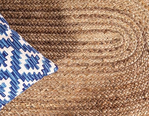 Miniatura 6 de Unique Loom Colección de yute trenzado de calidad clásica, tejida a mano con detalles de color sólido, alfombra ovalada de 3 pies 3 pulgadas x 5