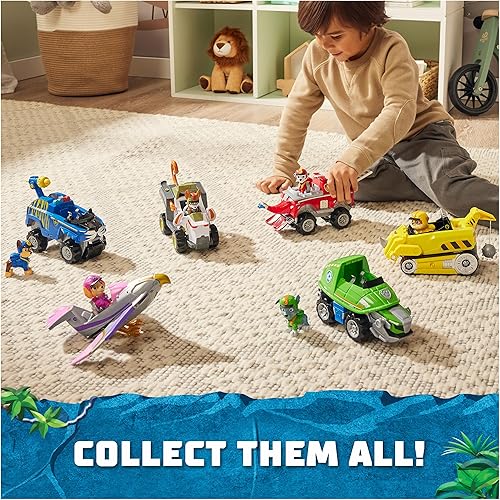 Miniatura 5 de Paw Patrol Jungle Pups, Rocky Snapping Turtle Vehículo, camión de juguete con figura de acción coleccionable, juguetes para niños y niñas a partir