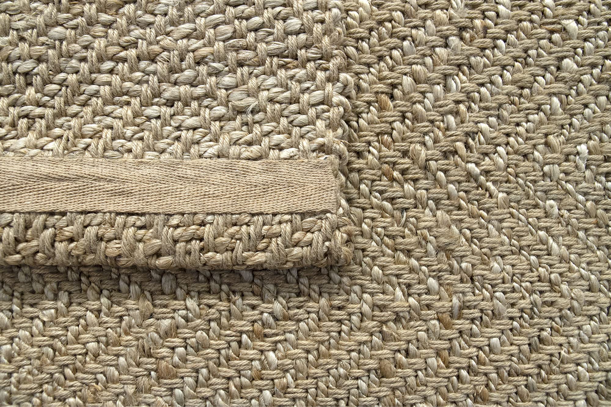 HAMID - Alfombra de Yute Alcázar, 100% Fibra de Yute Natural, Alfombra Suave, Tejida a Mano, Alfombra de Salón, Comedor, Dormitorio, Pasillos, Entrada - Natural, (150x80cm)