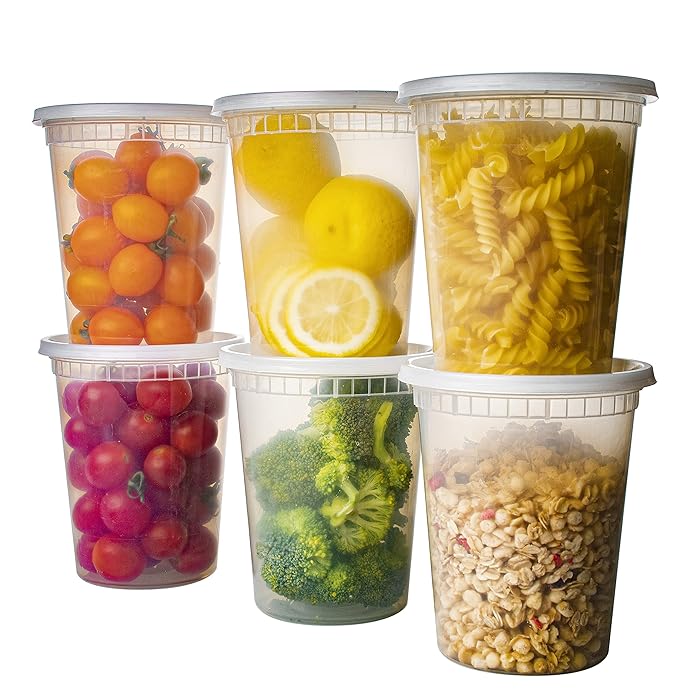 Buy Orgtiv [48 Sets] 32oz Plastic Deli Containers with Lids,Disposable