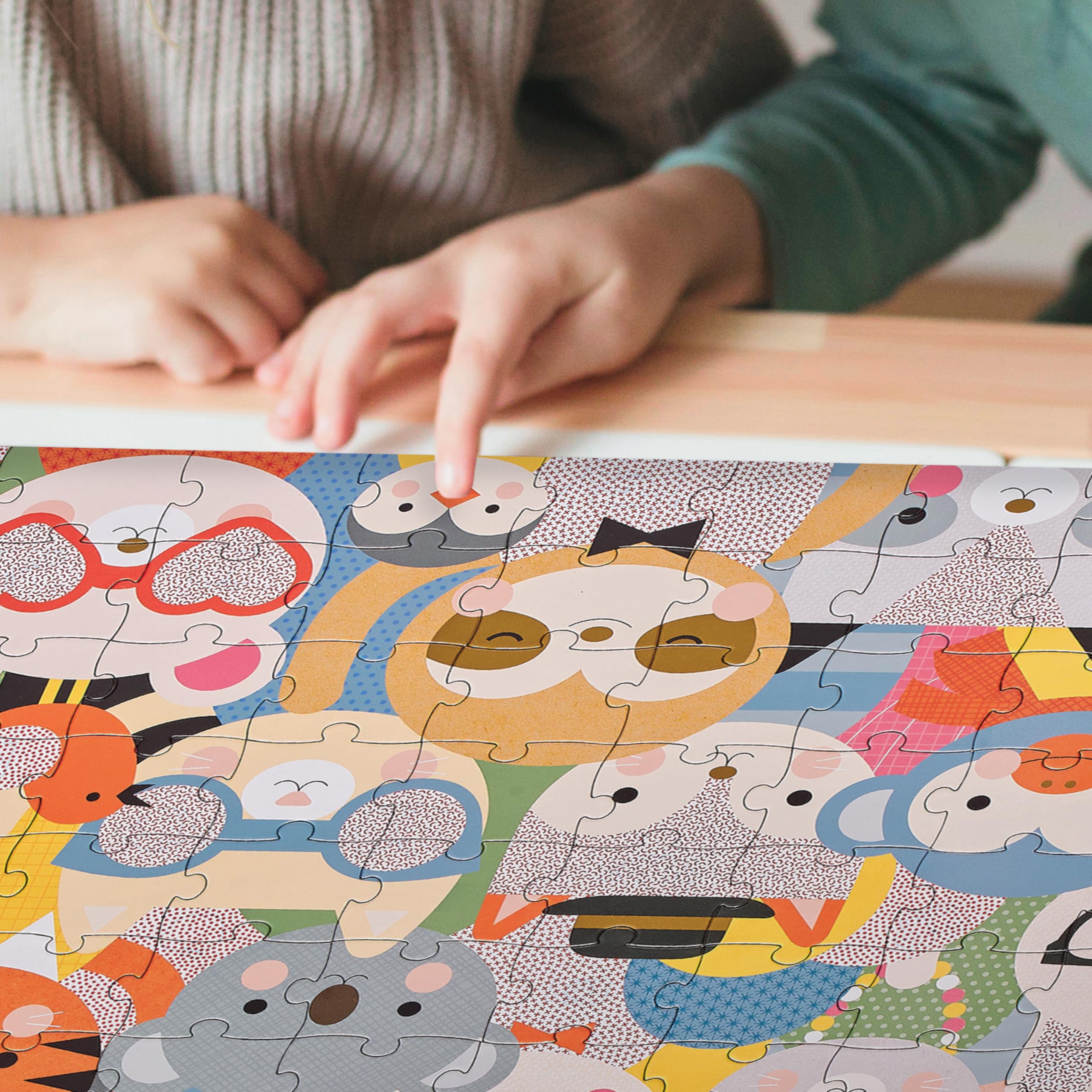 Petit Collage Animal Festival Decoder Children's Puzzle, 100-Pieces - Jigsaw Puzzle for Kids - Includes Glasses to Uncover Hidden Objects - Animal Puzzle for Ages 4+, Makes a Great Gift Idea - Image 3