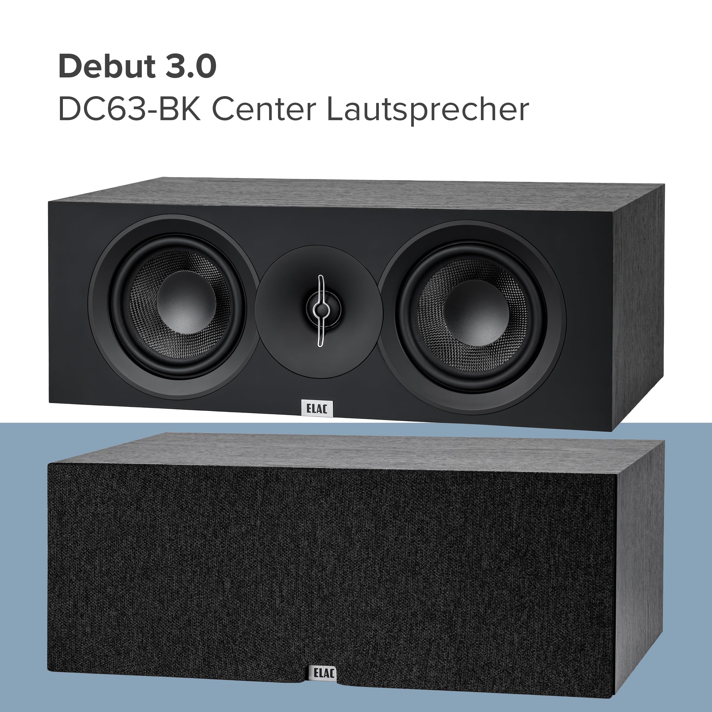 ELAC Debut Center-Lautsprecher C6.3 – Ideal für die Musikwiedergabe über Ihre Stereoanlage als Teil eines 5.1 Surround-Systems, legendärer Klang, edles Design – Lautsprecher passiv