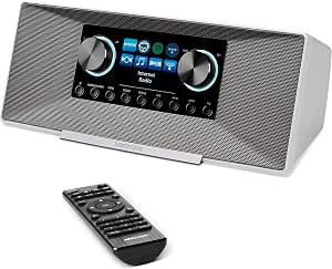 MEDION Radio Internet DAB+ P85333 - WLAN, FM, Spotify Connect, Amazon Music - Son Stéréo Puissant Gris