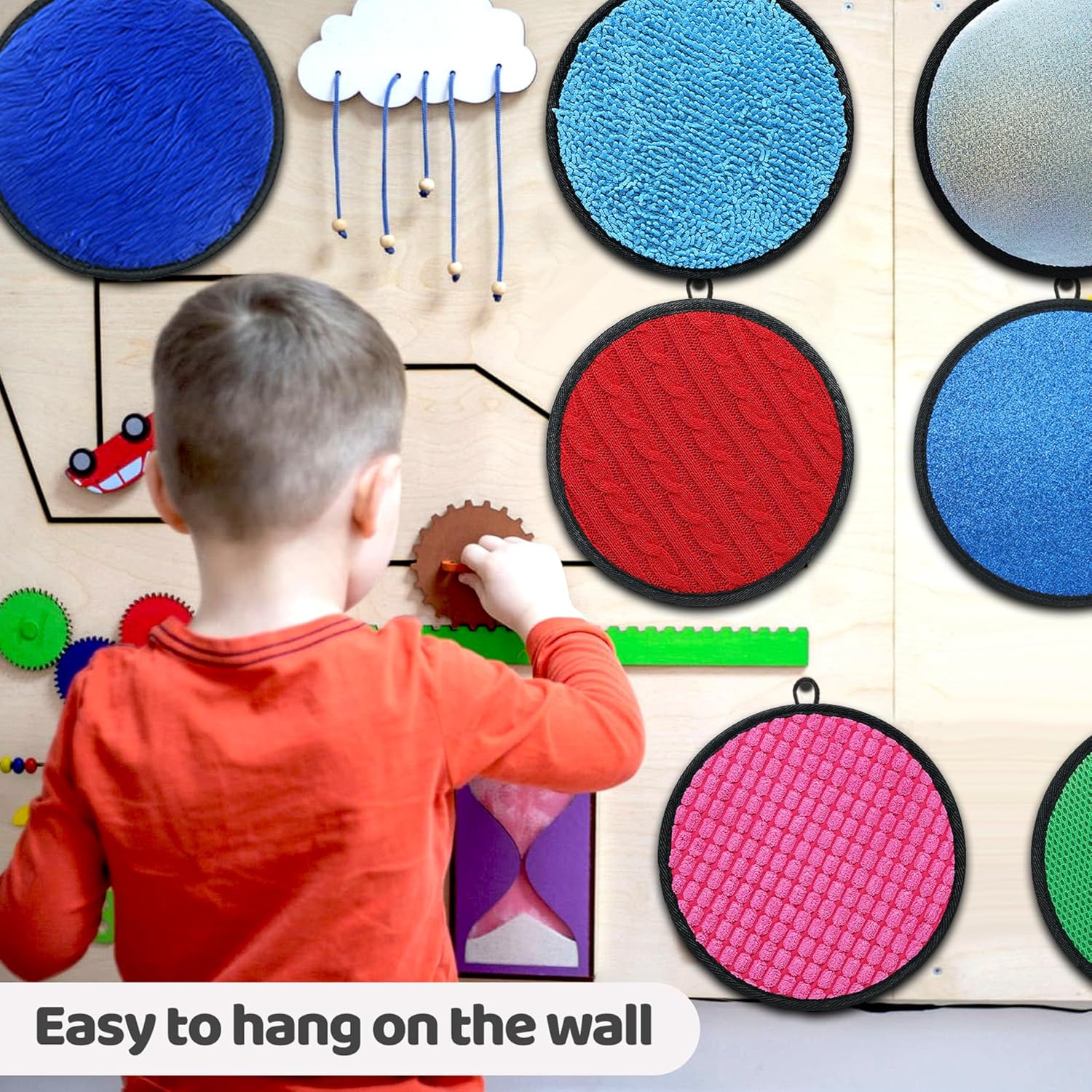 Upgraded 16 Set Sensory Mats, Mixed Colors Sensory Toys for Kids with Autism, Tactile Wall Panel Montessori Toy, Educational Toys for 3 Year Old, Toddler Learning Classroom Supplies Gift(8.3 Inch)