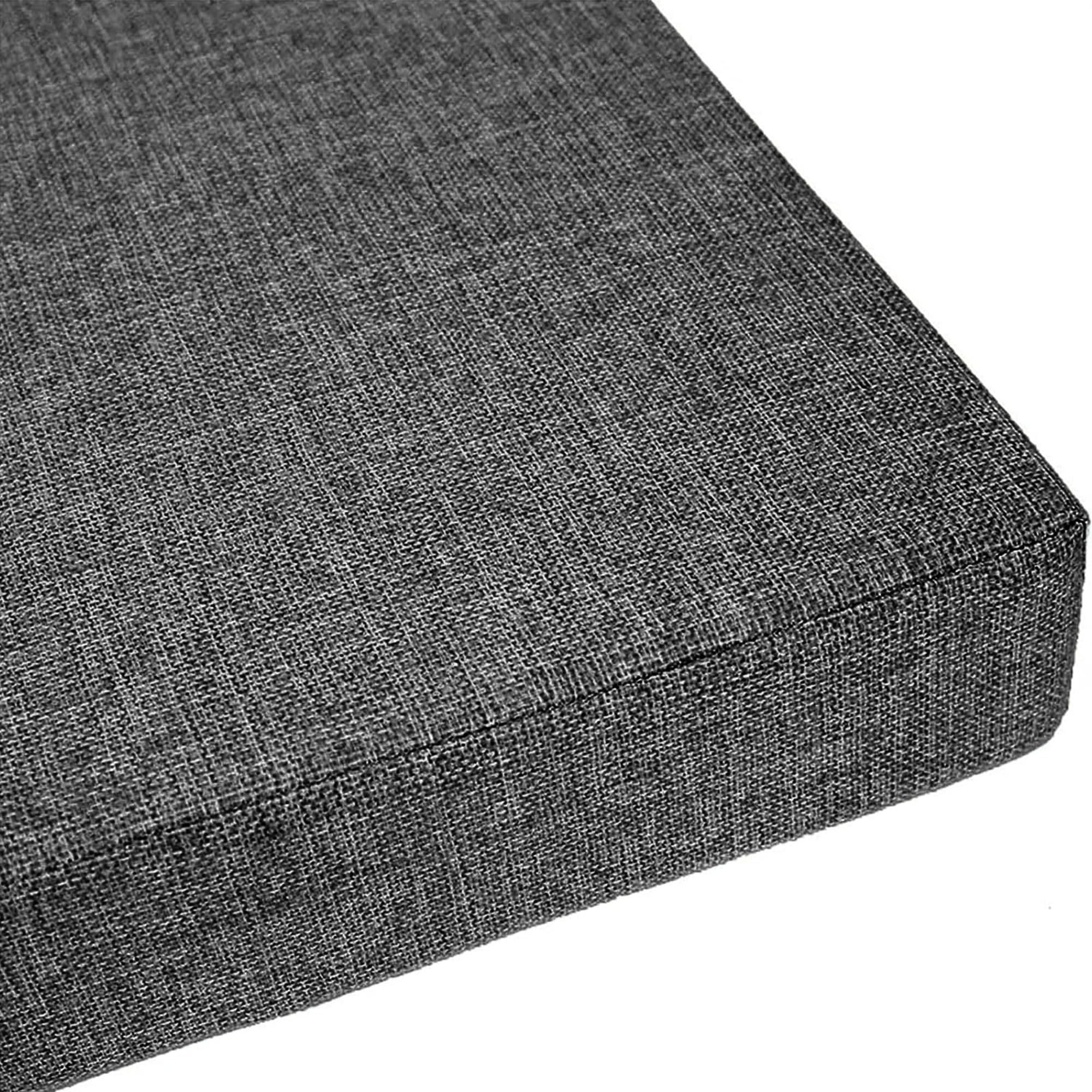 Coussin de Banc de Taille Personnalisée 50 x 125 cm Coussin Antidérapant Doux Lavable de Banc en Lin Hautement Élastique pour Canapés Extérieur et Bancs de Jardin, Gris Foncé