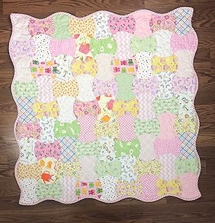 Baby Girl Scrappy AppleCore Quilt Kit from QuiltieSisterS with pink cotton backing. Pre-cut ready for you to start sewing! - Buy now