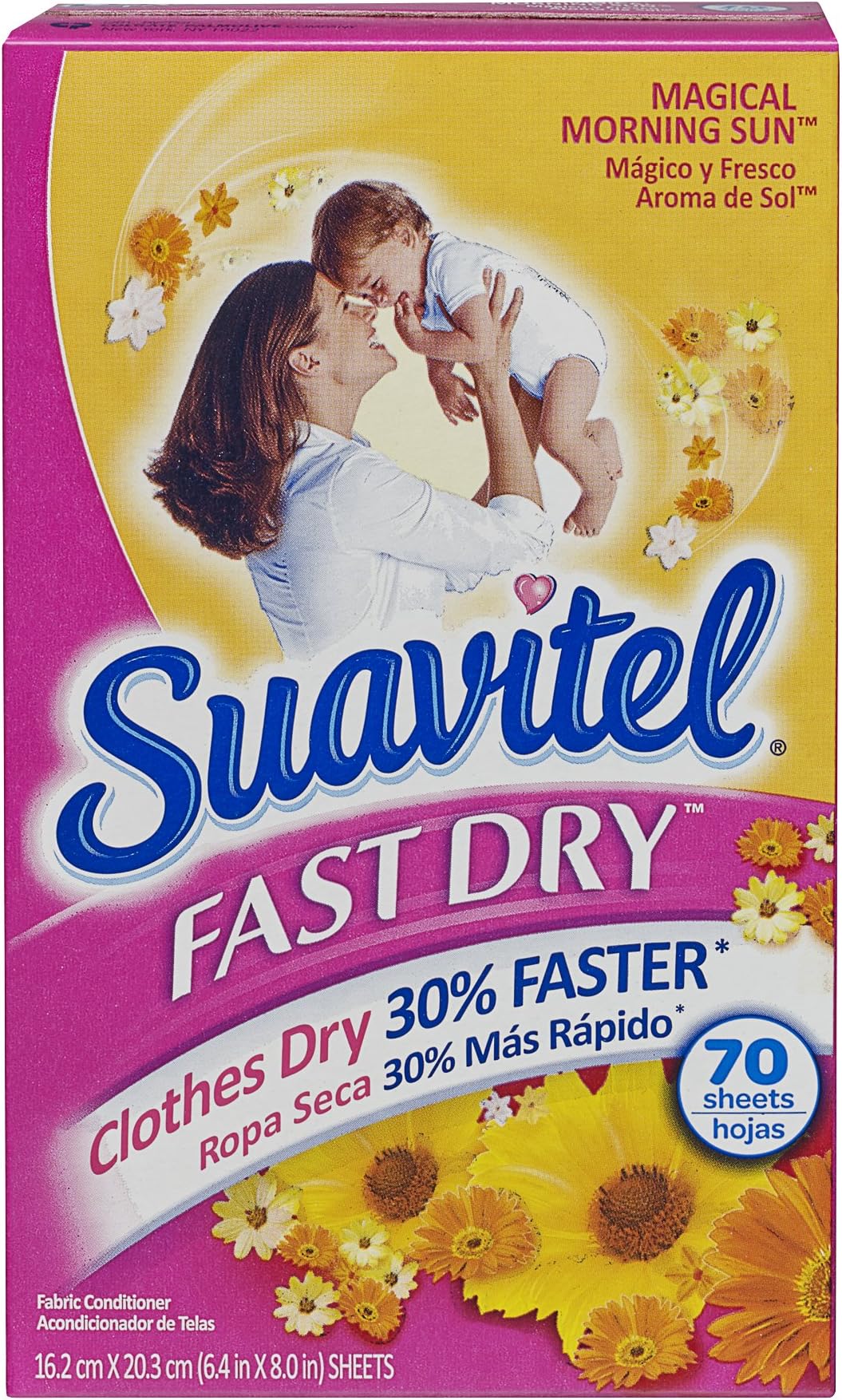 Suavitel Fast Dry Fabric Conditioner Sheets, Magical Morning Sun, 70 Count Health