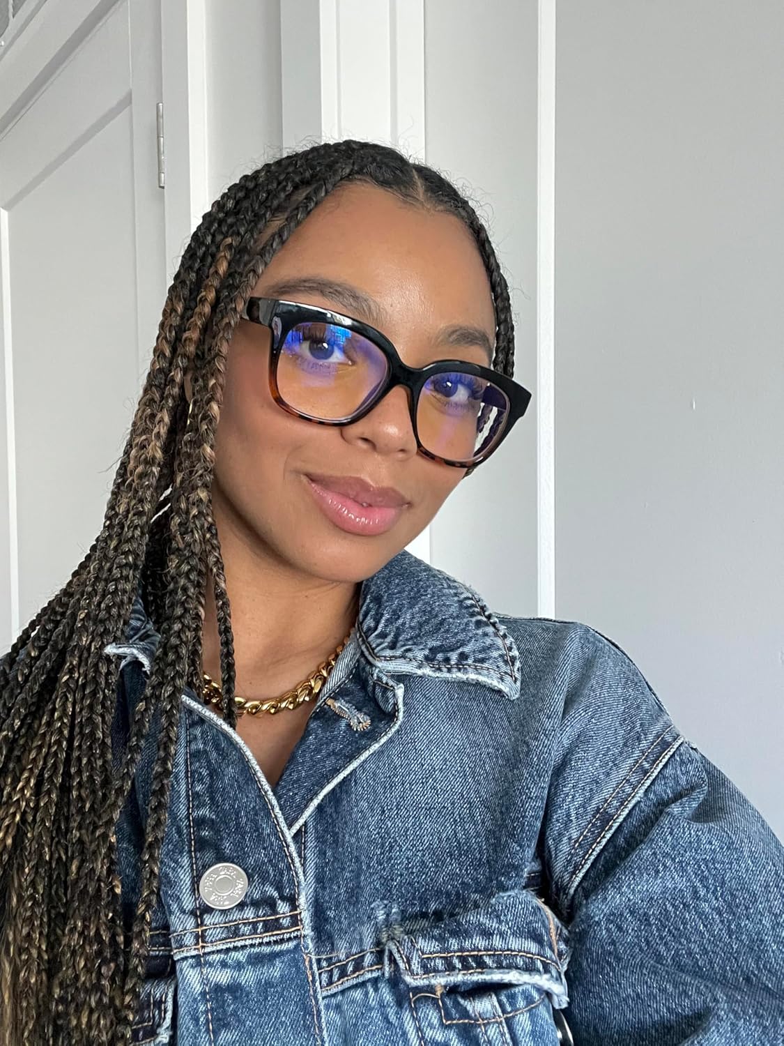 DIFF Ava Reading Glasses | Blue Light Blocking Oversized Readers | Lightweight Designer Square Frames