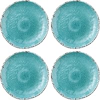 Vista 7 de UP Crackle - Platos redondos de melamina para postre, platos pequeños para servir, para aperitivos, aperitivos y guarniciones, crema, 6 pulgadas