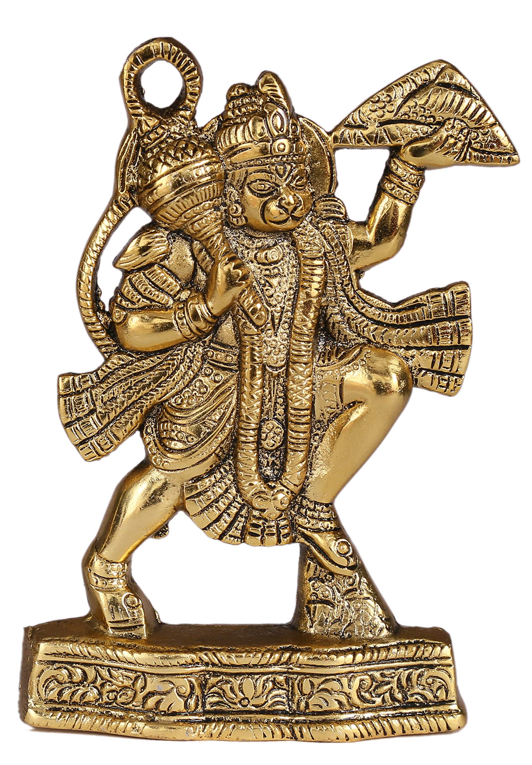 Charmy Crafts Handmade Metal Standing Hanuman Bajrangbali Statue Murti Idol for Home Office Decor Gift Puja Ghar - 7 inches Height