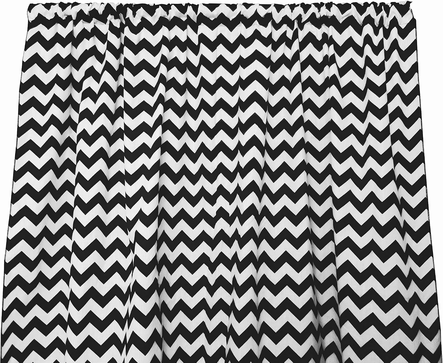 lovemyfabric Crazy About Chevron Cotton Curtain Panel 58" Wide Home Decor/Window Treatment/Photography Backdrop/Perfect for Children's Bedroom, Nursery, Classroom, Wedding (36" Tall, Charcoal)