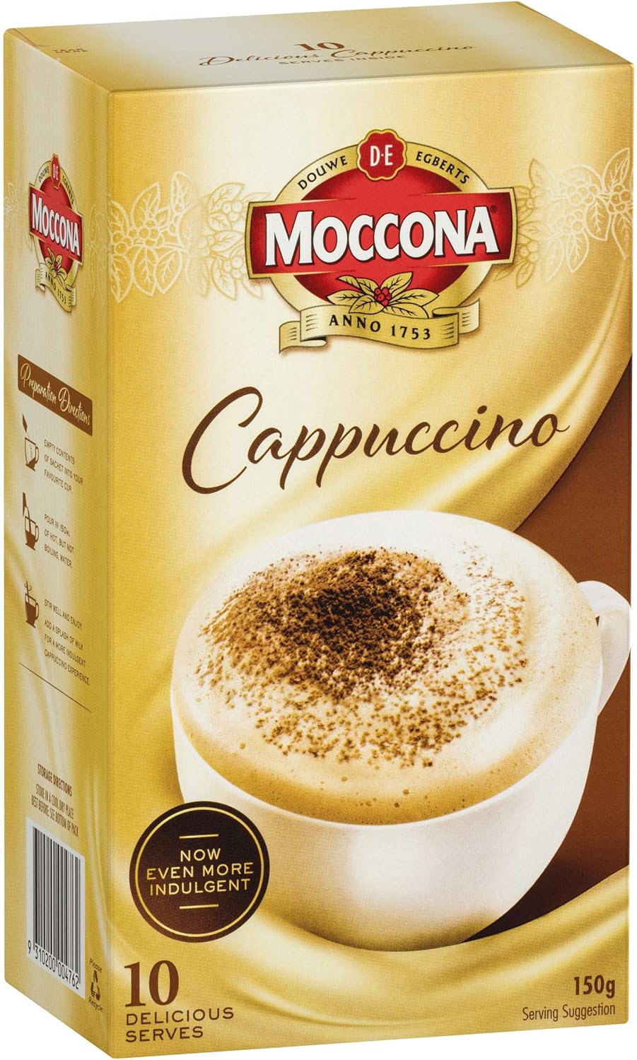Moccona Coffee Cappuccino 10 Individuals Sachets (150g x 3 Packs