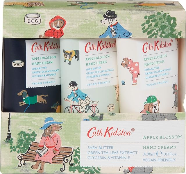 Cath Kidston Park Dogs Hand Cream Trio Gift Set | Enriched With Shea Butter | Cruelty Free & Vegan Friendly | Travel Friendly Sizes | 3 x 30ml