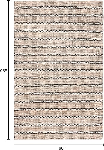 Miniatura 4 de Safavieh Natural Fiber Collection NFB655X - Alfombra de pasillo de algodón y yute a rayas de tejido plano hecho a mano de 2 pies 3 pulgadas x 8