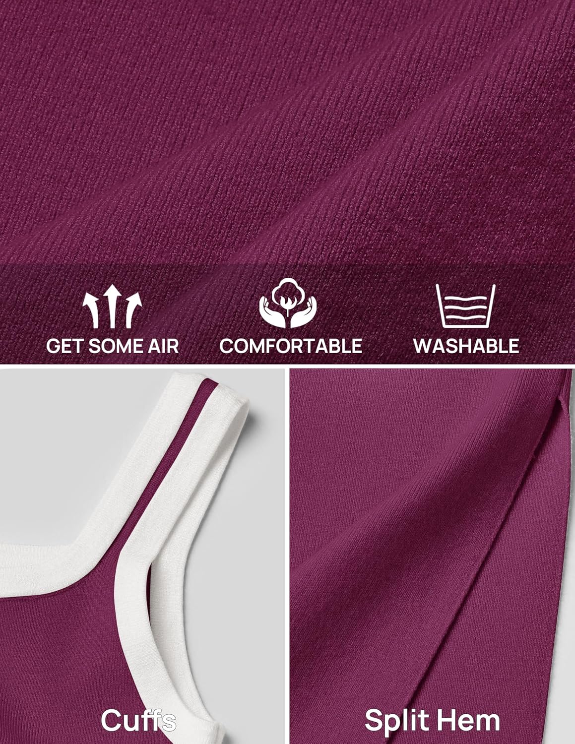 ZESICA Women's 2026 Summer Bodycon Midi Dress Casual Sleeveless Square Neck Side Slit Knit Beach Vacation Long Dresses - Image 6