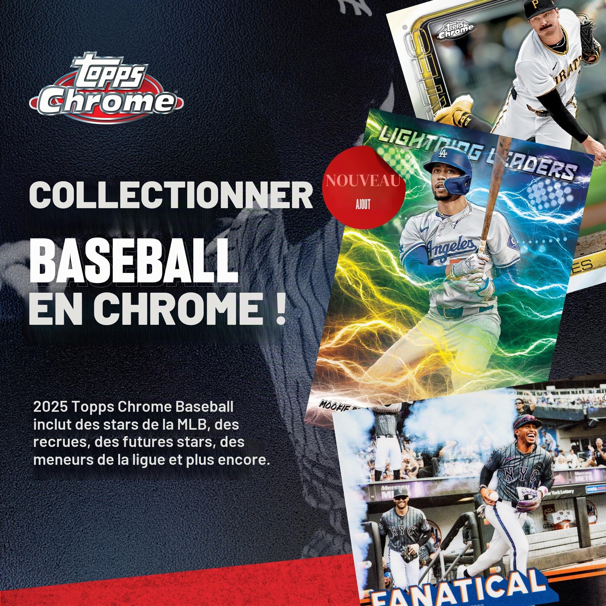 Topps Baseball chromé 2025 – scellé en Usine – Boîte économique