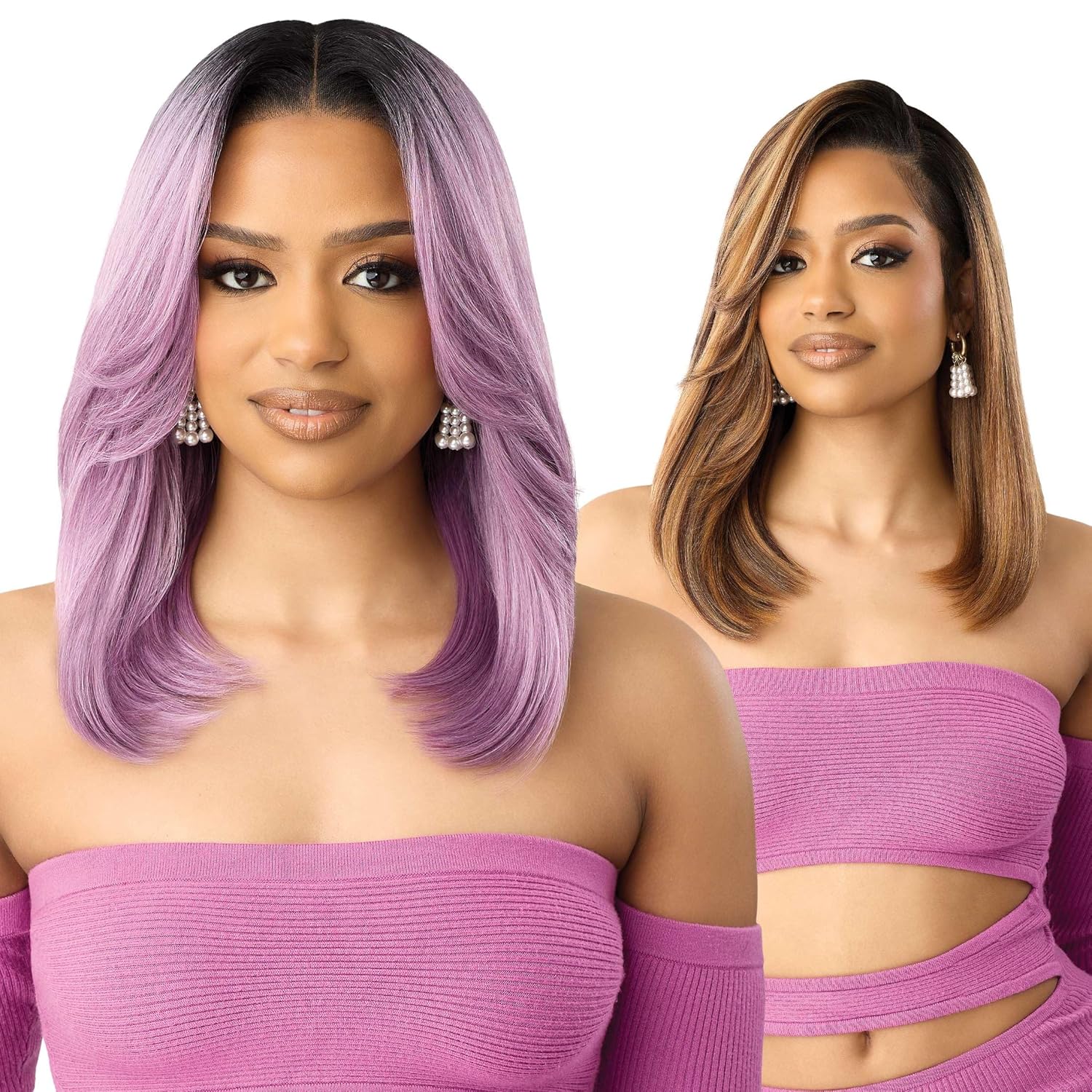 Outre Lace Front Wig - Perfect Hair Line 13X4 - Swoop Series - Swoop 17 (OFF BLACK 1B)