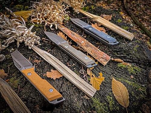 Miniatura 6 de PROTO Warn Cliff EDC - Cuchillo de espiga completa con funda incluida, grosor de hoja de 0.236 pulgadas, acero Sleipner 59-61 HRC, diseño moderno