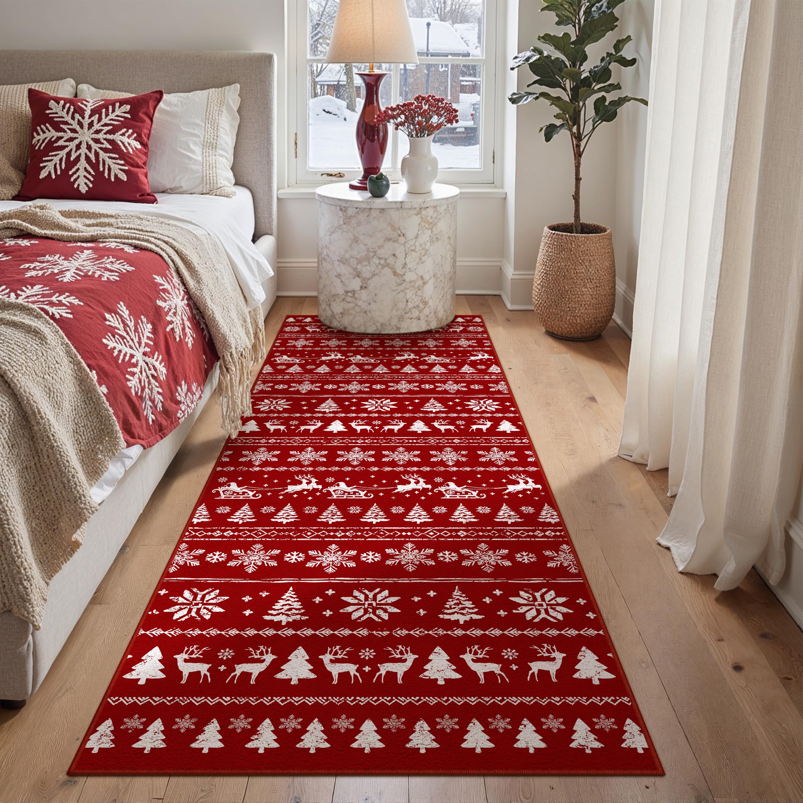 Christmas Area Rug - Red & Festive -23