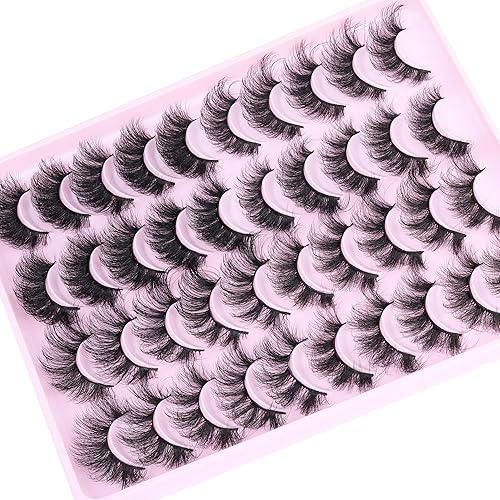 Miniatura 5 de Geeneiya, 20 pares de pestañas postizas esponjosas y finas, de 0.76 pulgadas, aspecto natural, 5D, volumen 5D, pestañas que parecen extensiones de 4