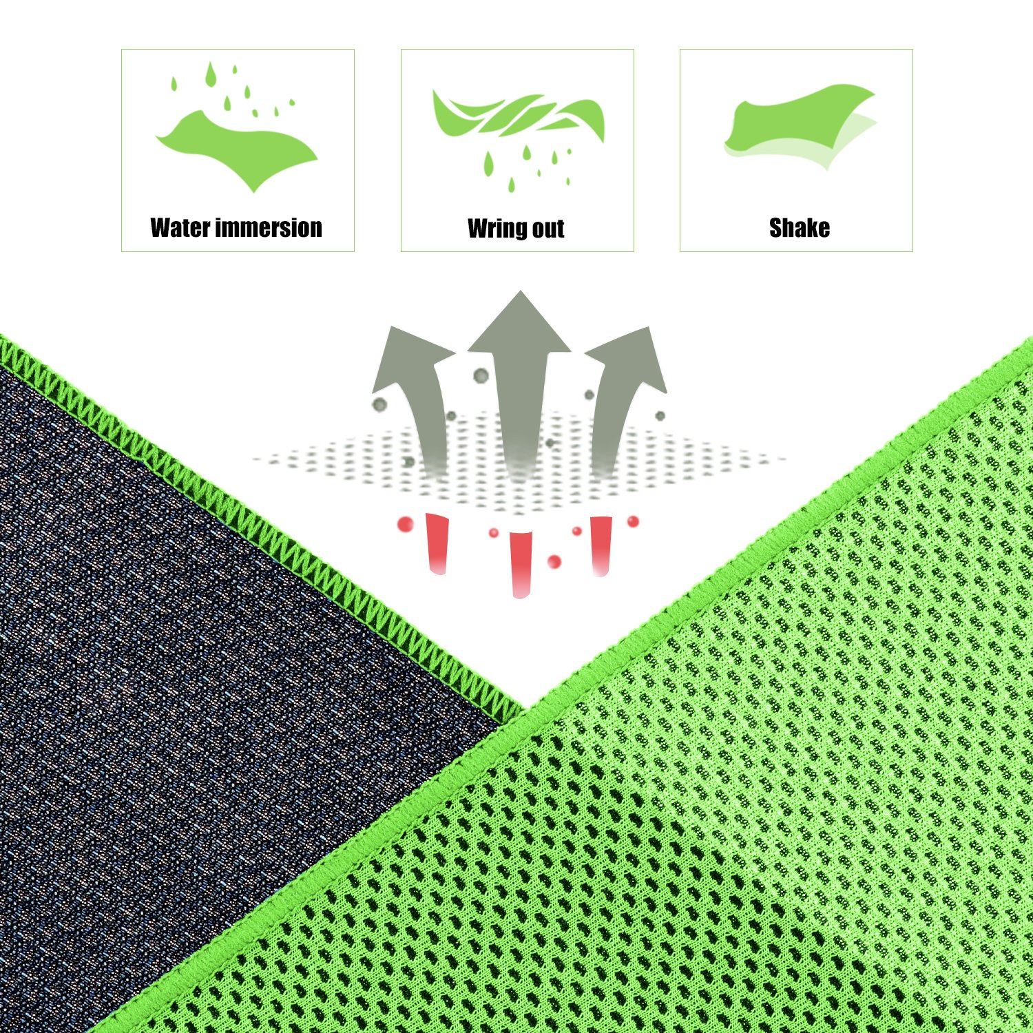 Toalla de enfriamiento (paquete de 20, 40 x 12 pulgadas) con bolsas para deportes