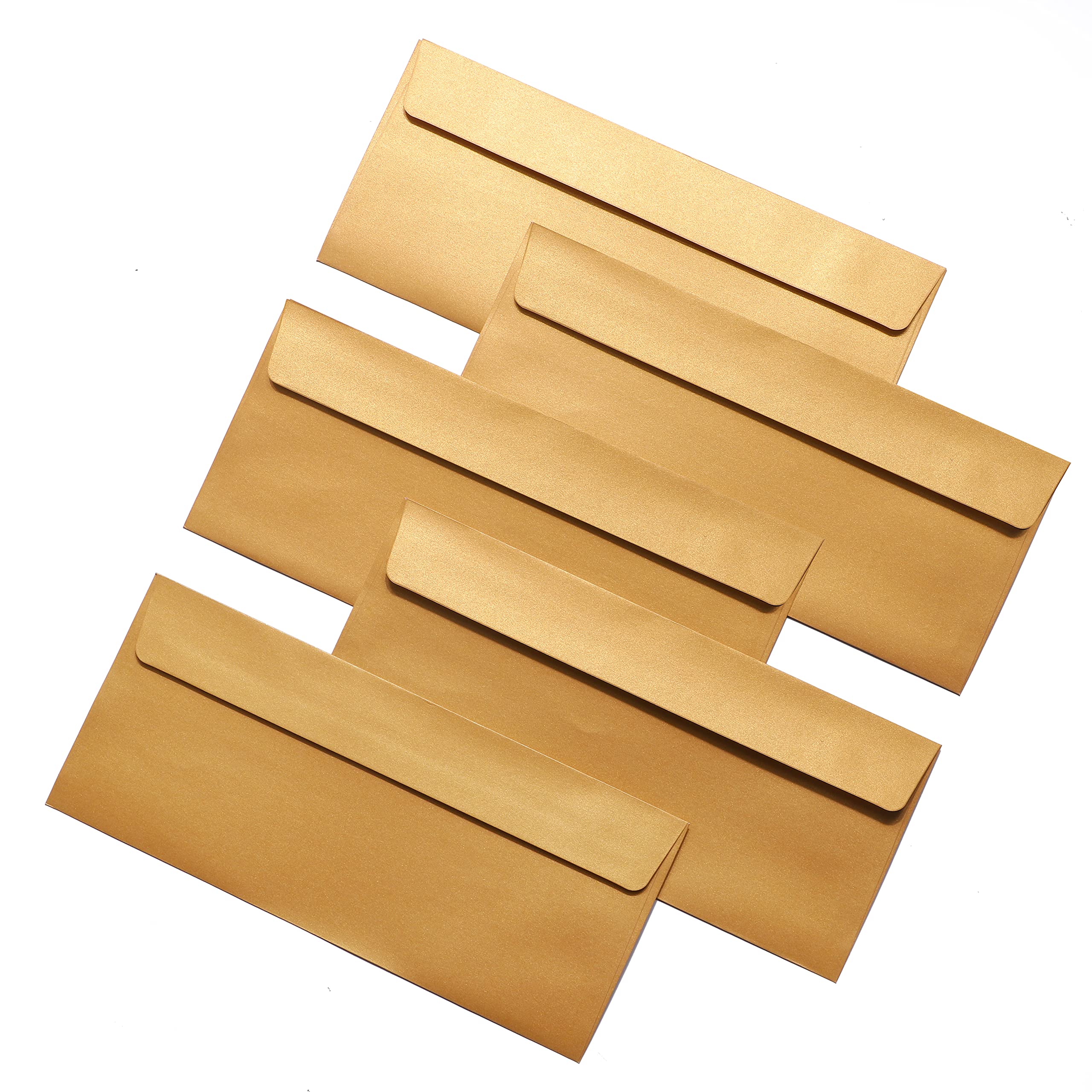 White Envelopes Letter Size 100 Pack Gold Metallic Business Envelopes ...