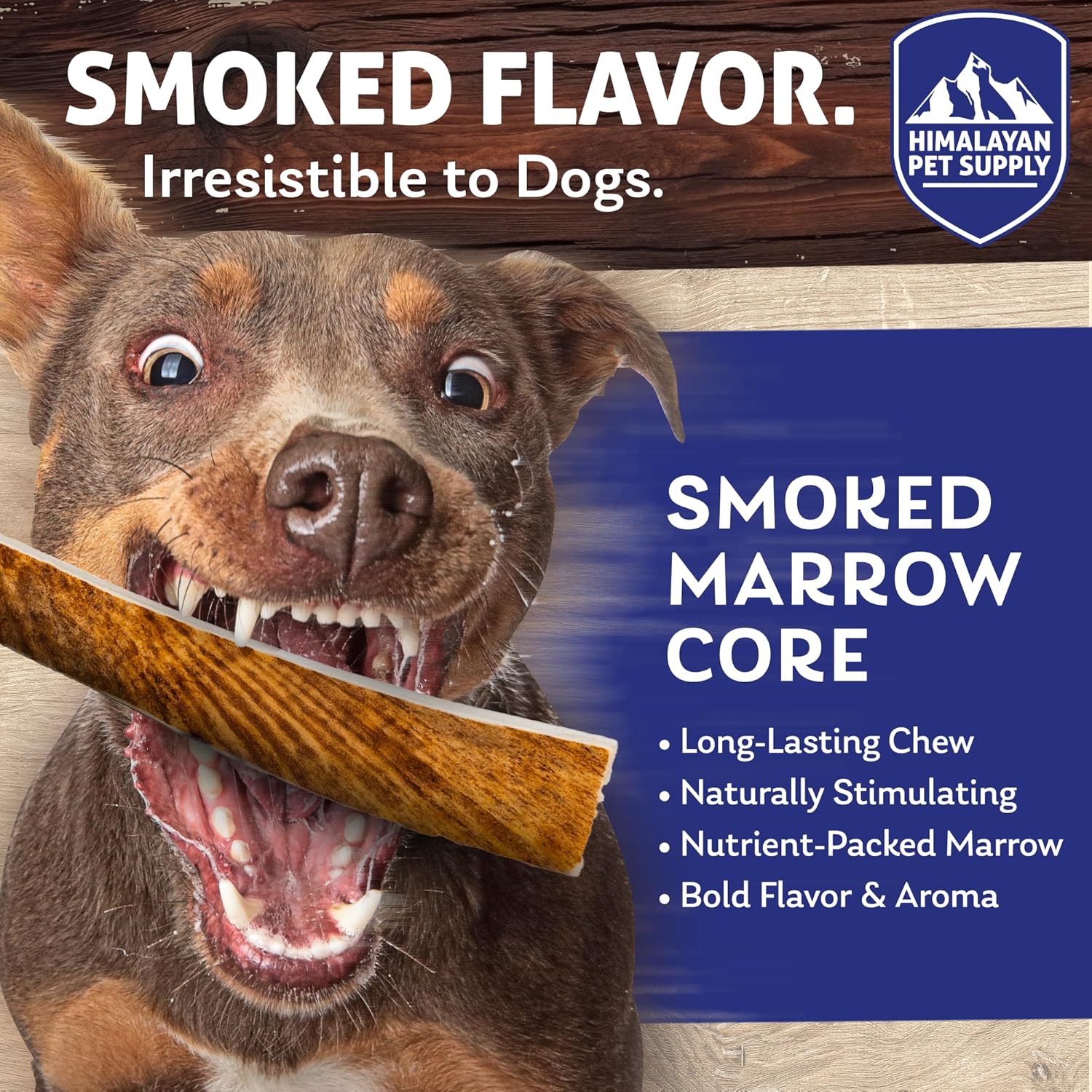 Himalayan Dog Chew Smoked Deer Antlers for Dogs – Long-Lasting Chew, Natural Split Antlers, Dog Antler Chews for Large Dogs Weighing 30-45 lbs, Splinter-Free Dog Chew Treats – 1 Large Smoked Antler