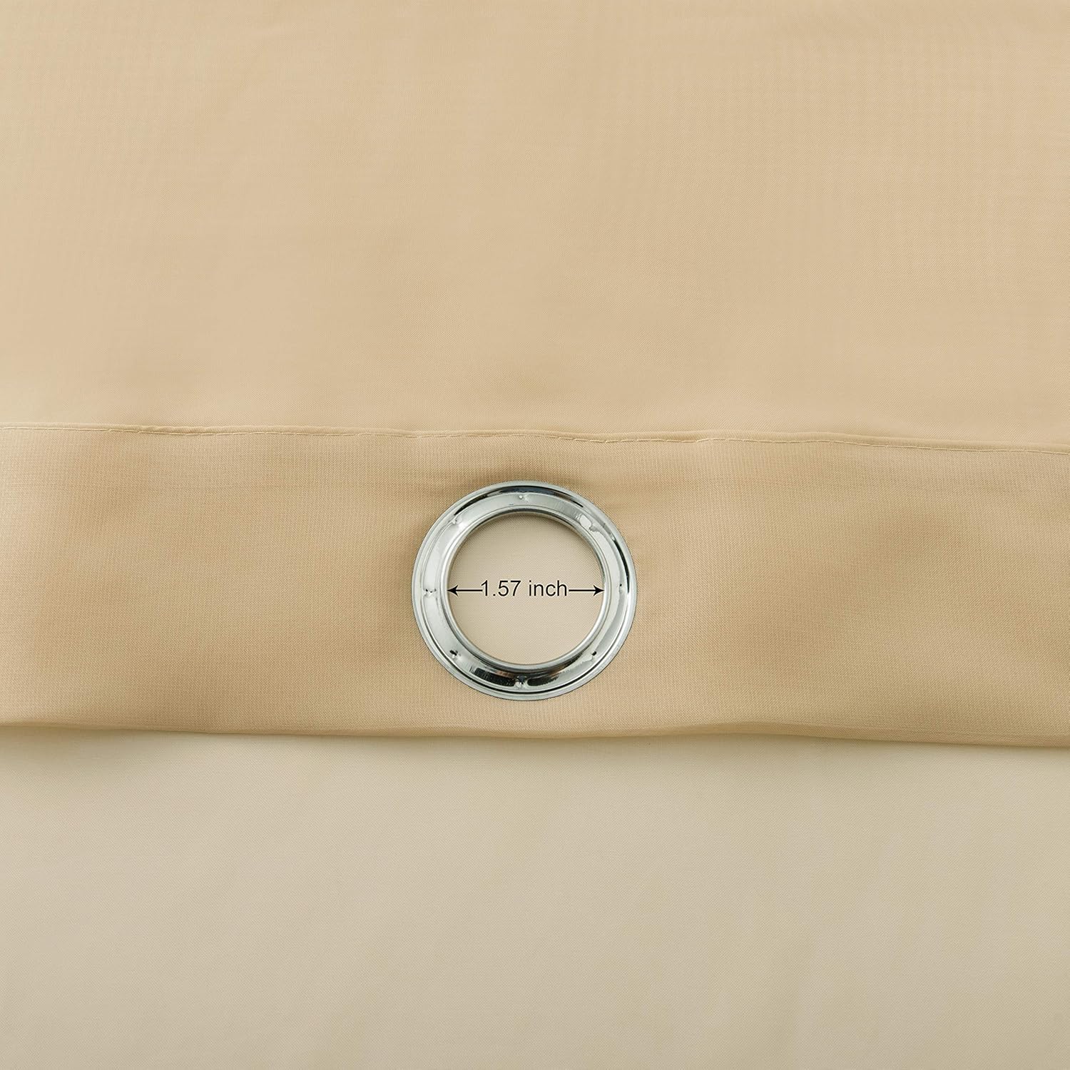 Sand Semi Sheer Curtains 72 Inch Long Window Curtain with Grommet for Bedroom Living Room 2 Panels, 54 W x 72 L