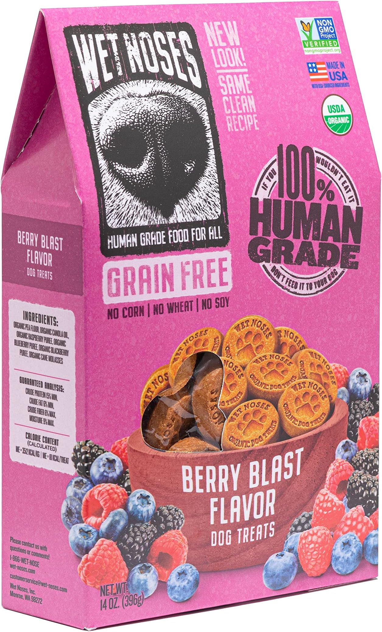Organic USA Made All Natural Dog Treats, Berry Blast (Grain-Free), 1 pack