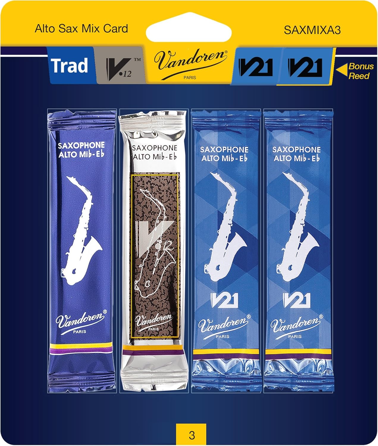 Vandoren SAXMIXA25 Reed Mix Card Strength 2.5